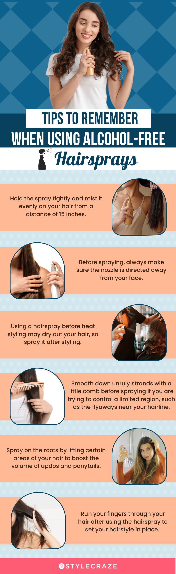 Tips To Remember When Using Alcohol-Free Hair Spray (infographic)