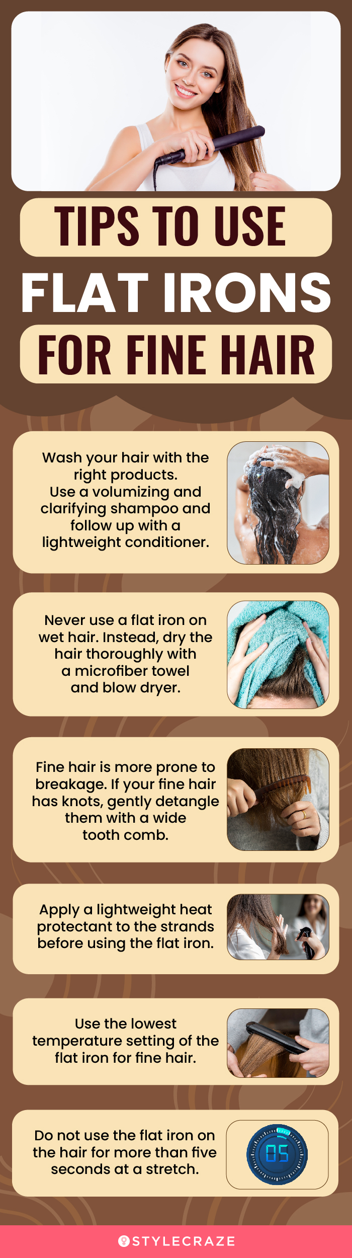 Tips To Use Flat Iron For Fine Hair (infographic)