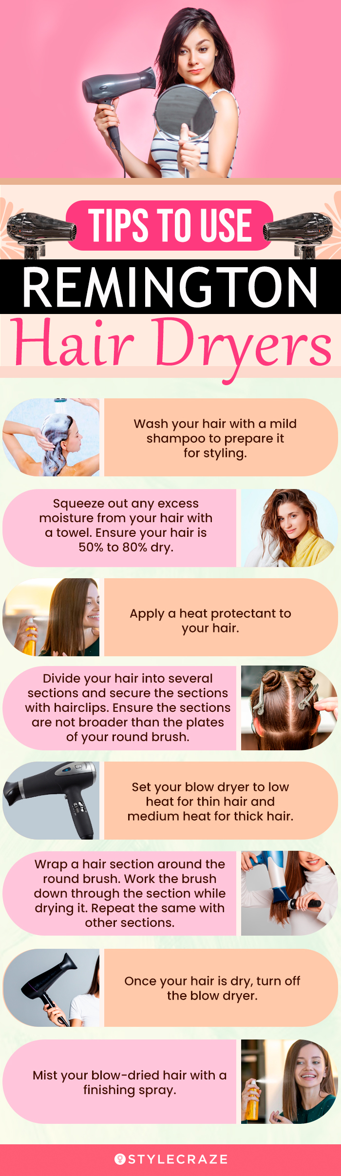Tips To Use Remington Hair Dryers (infographic)