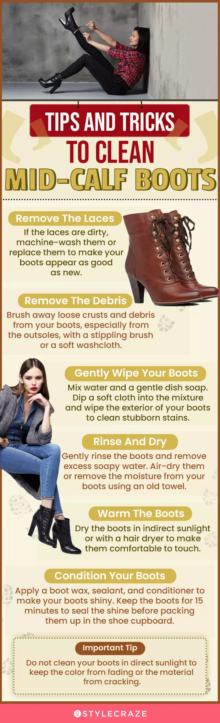 Tips & Tricks On How To Clean Mid-Calf Boots (infographic)