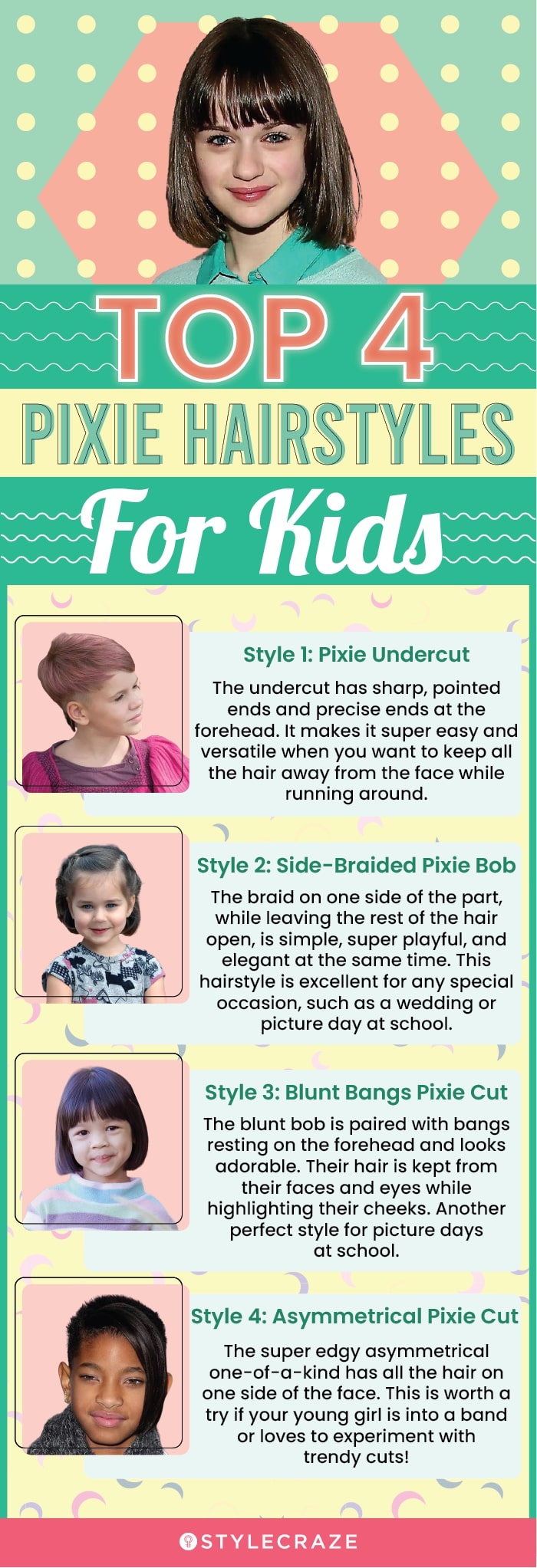 top 4 pixie hairstyles for kids (infographic)