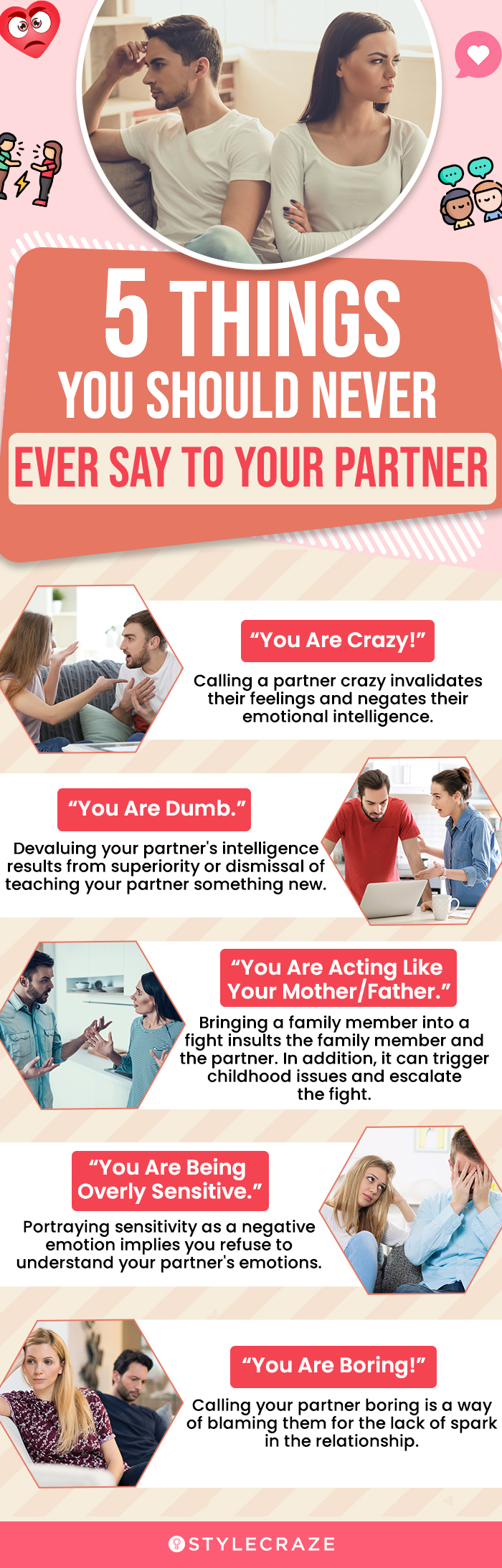 top 5 things you should never ever say to your partner (infographic)
