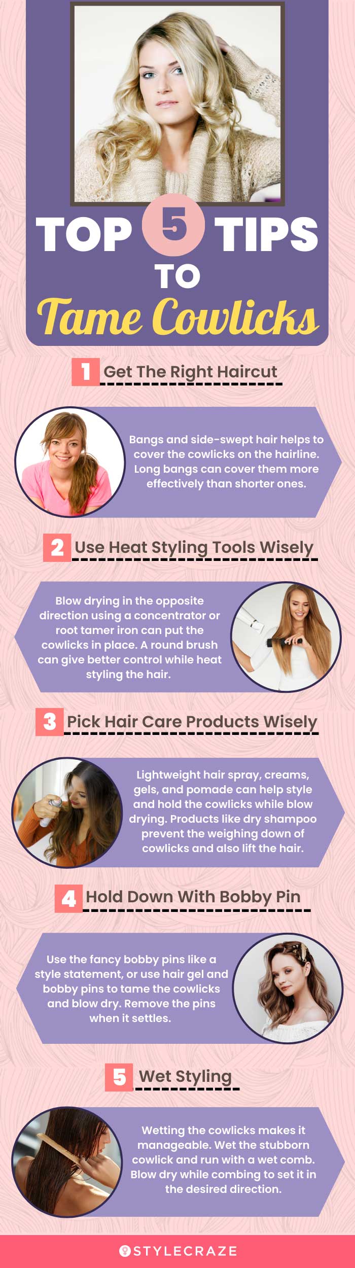 7 Ways To Manage A Cowlick & Best Hairstyles For Cowlicks