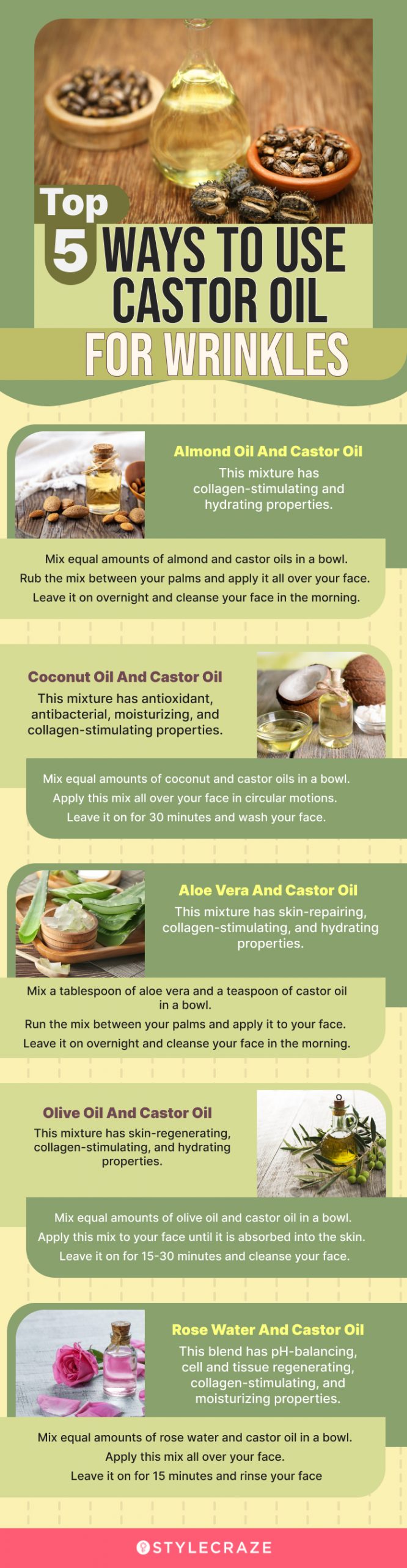 top 5 ways to use castor oil for wrinkles (infographic)