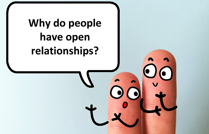 Two fingers implying two humans discussing ‘why’ of open relationships