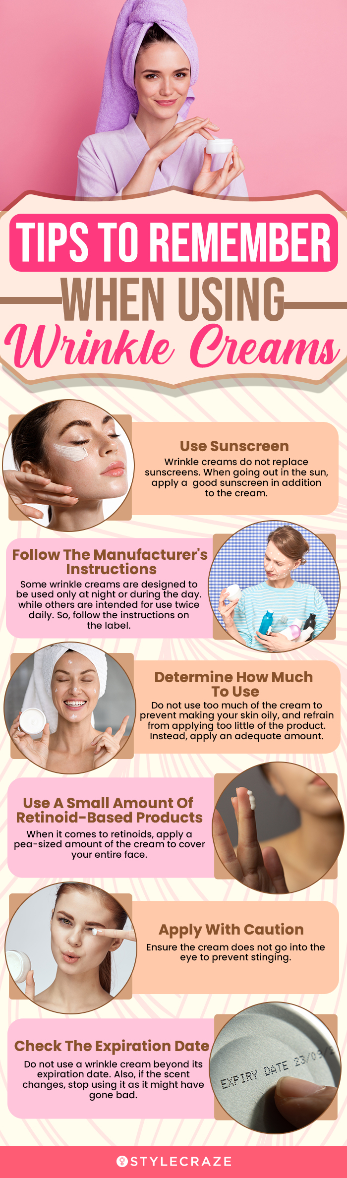 Tips To Remember When Using Wrinkle Creams (infographic)