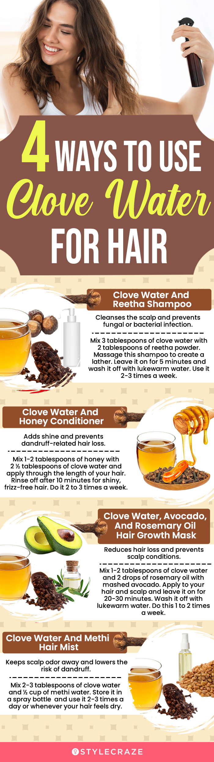 4 ways to use clove water for hair (infographic)