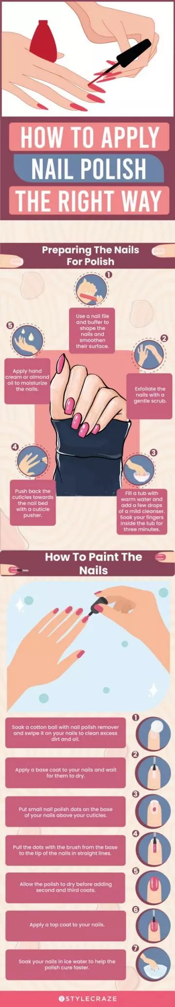 How To Apply A Nail Polish Correctly (infographic)