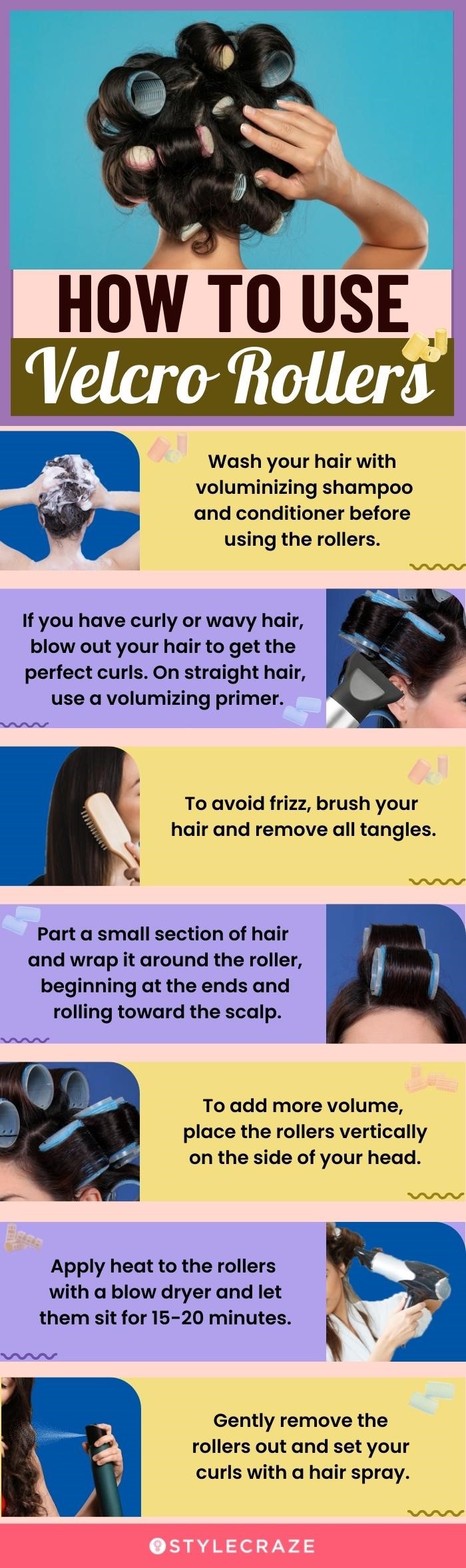 How To Use Velcro Rollers (infographic)