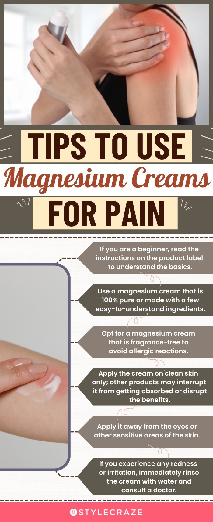 Tips To Use Magnesium Cream For Pain (infographic)