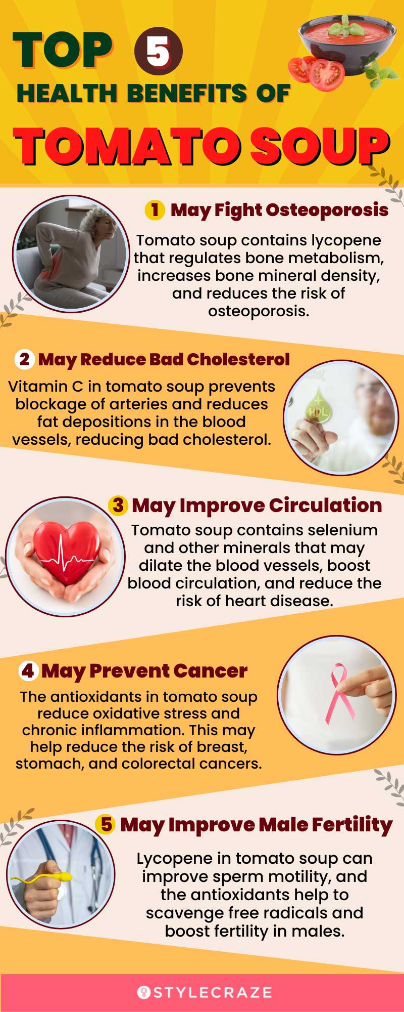 top 5 health benefits of tomato soup (infographic)