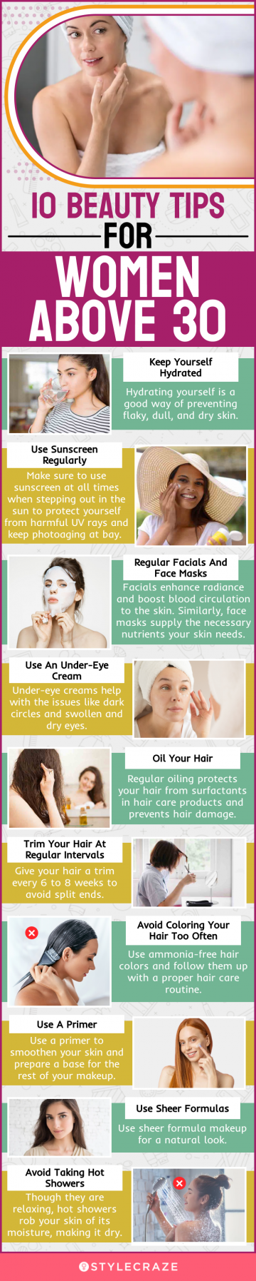 10 beauty tips for women above 30 (infographic)