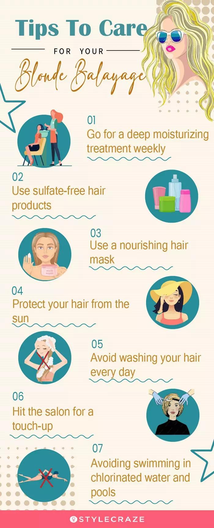  tips to care for your blonde balayage (infographic) 