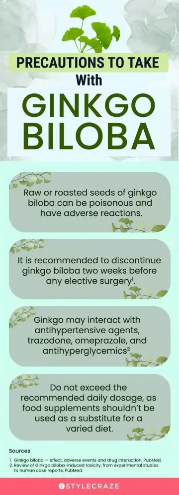 precautions to take with gingko biloba (infographic)