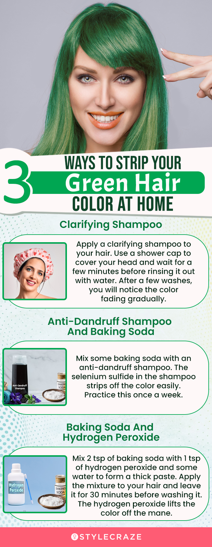 3 ways to strip your green hair color at home (infographic)