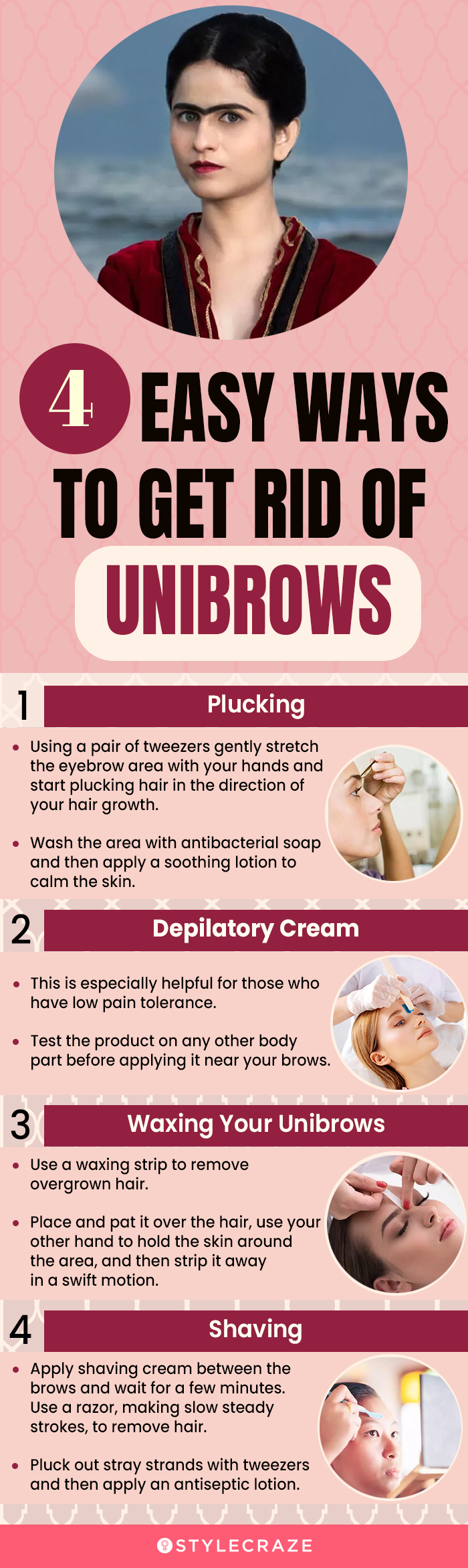 4 easy ways to get rid of unibrows (infographic)