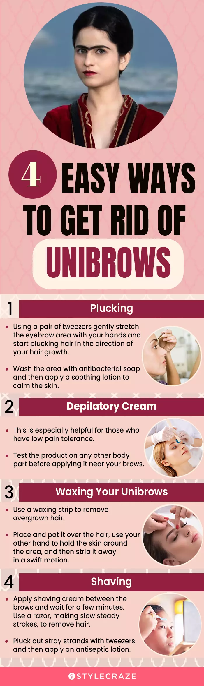 4 easy ways to get rid of unibrows (infographic)