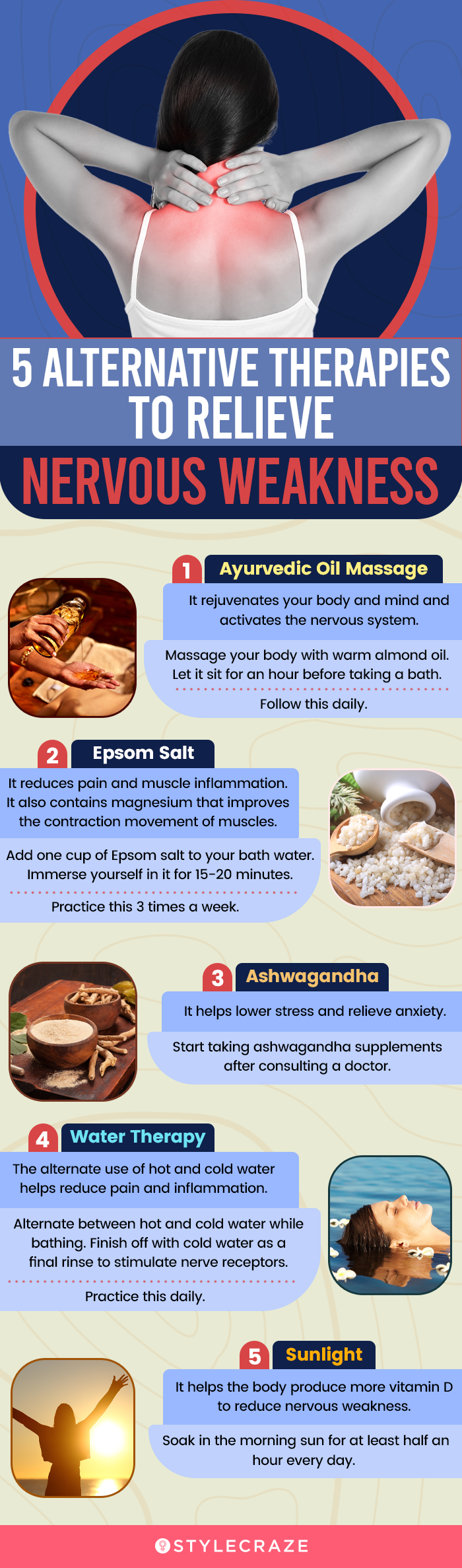 5 alternative therapies to relieve nervous weakness (infographic)
