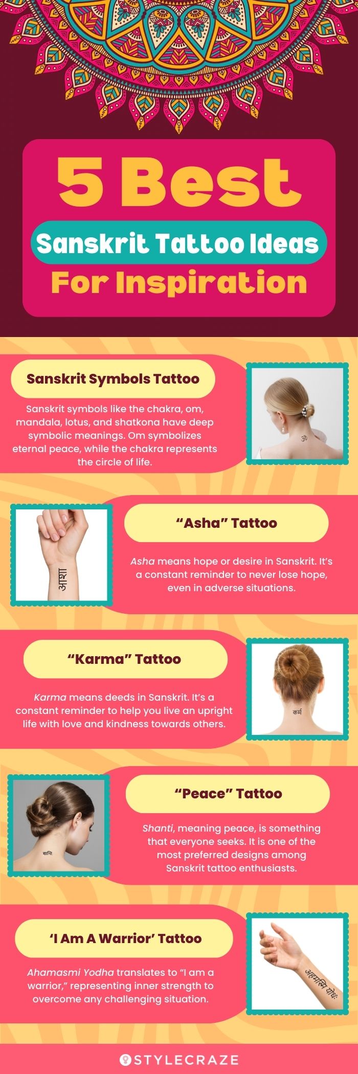5 best sanskrit tattoo ideas for inspiration (infographic)