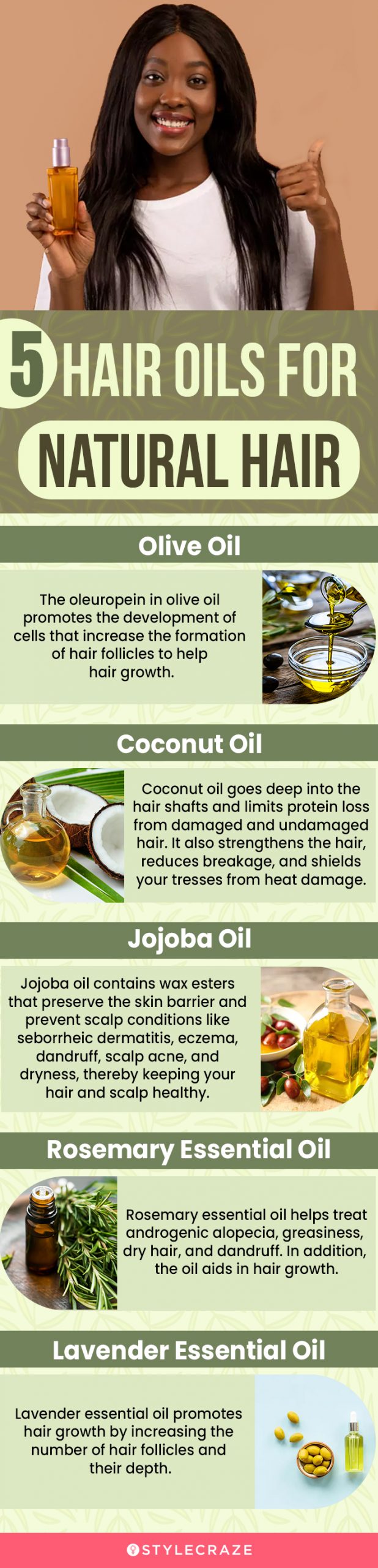 5 hair oils for natural hair (infographic)
