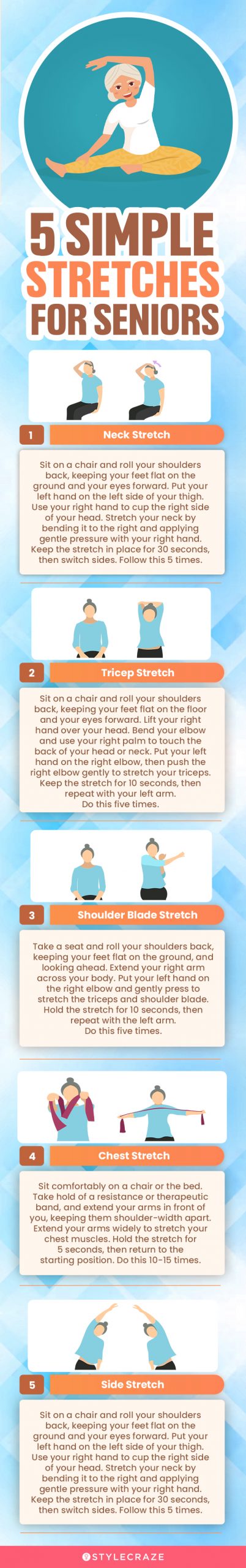 5 simple stretches for seniors (infographic)