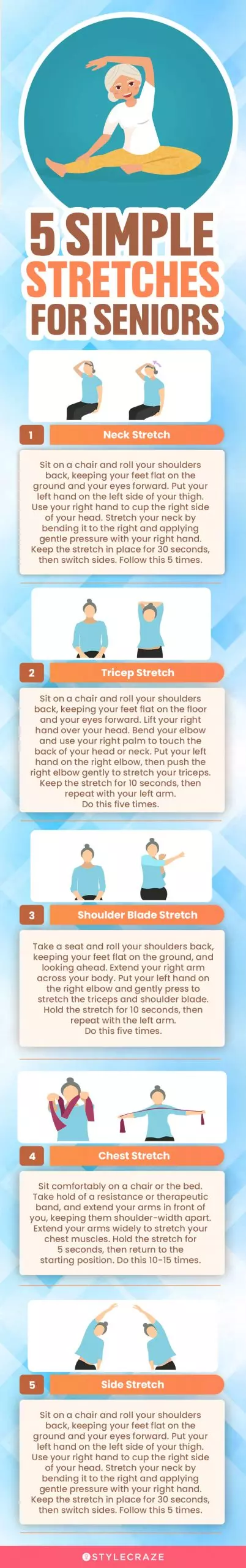5 simple stretches for seniors (infographic)