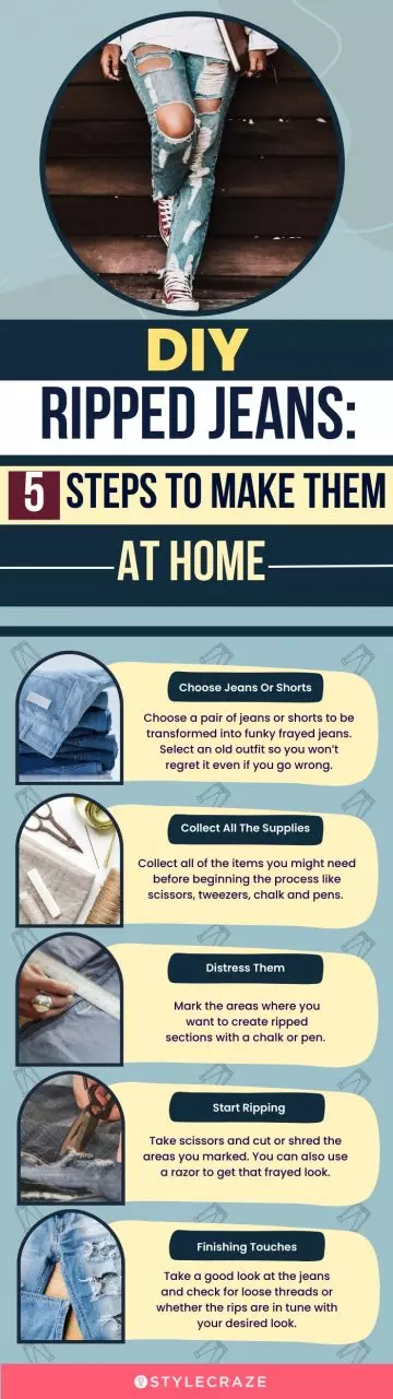 5 steps to create diy ripped jeans (infographic)