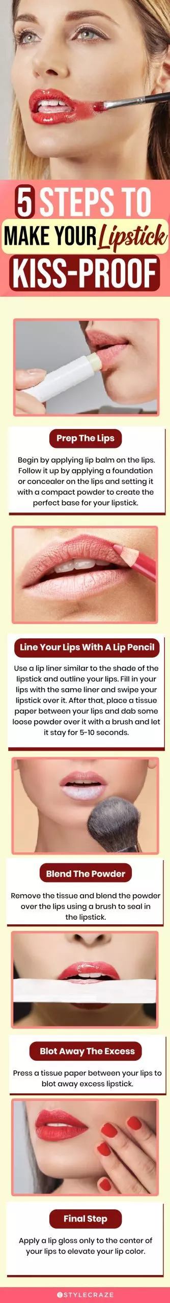 5 steps to lipstick kiss proof (infographic)