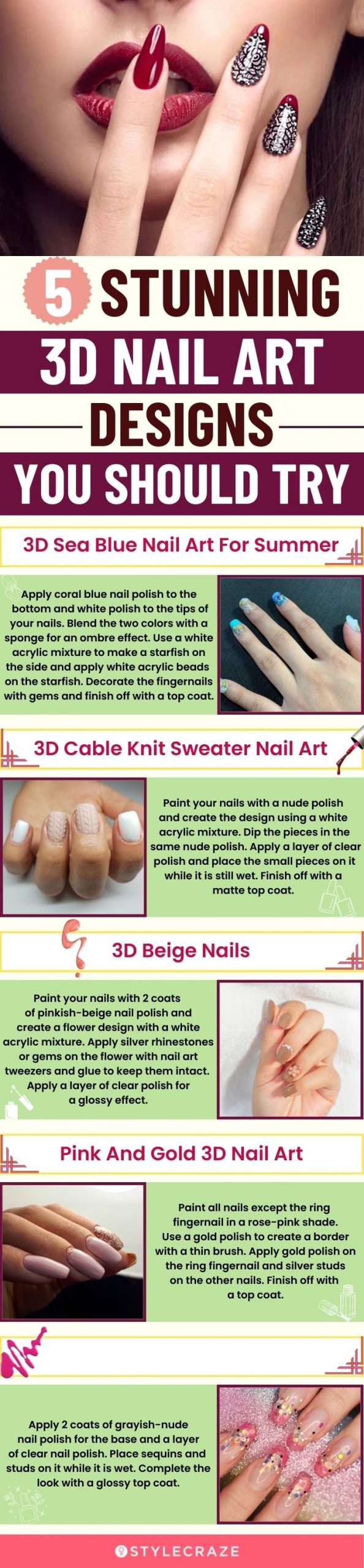 5 stunning 3d nail art designs you should try (infographic)