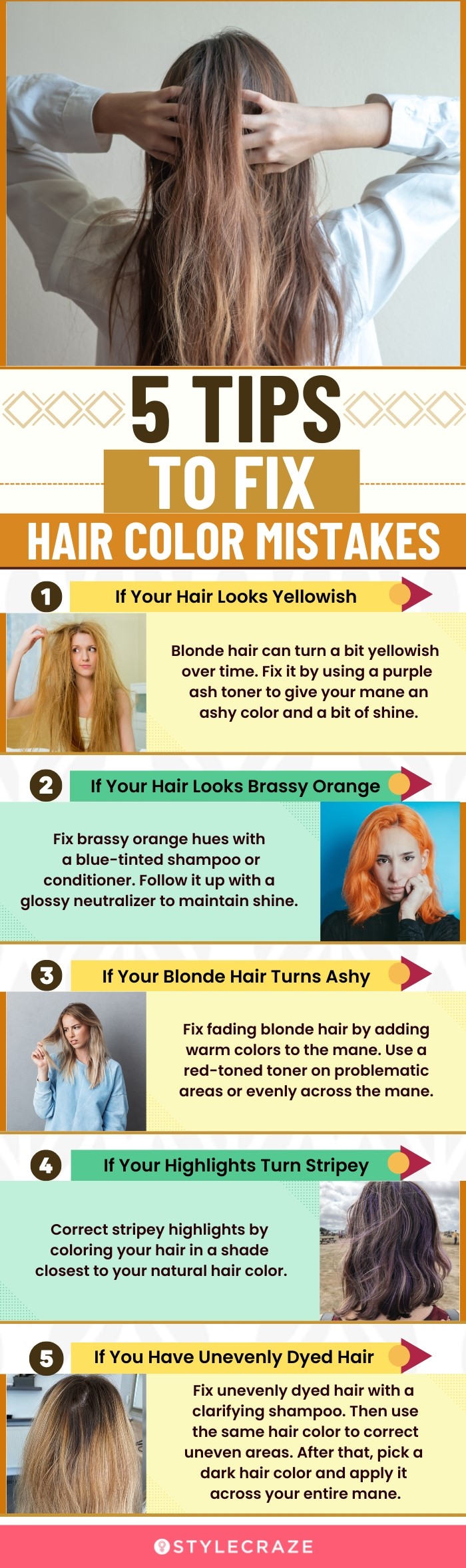 5 tips to fix hair color mistake (infographic)