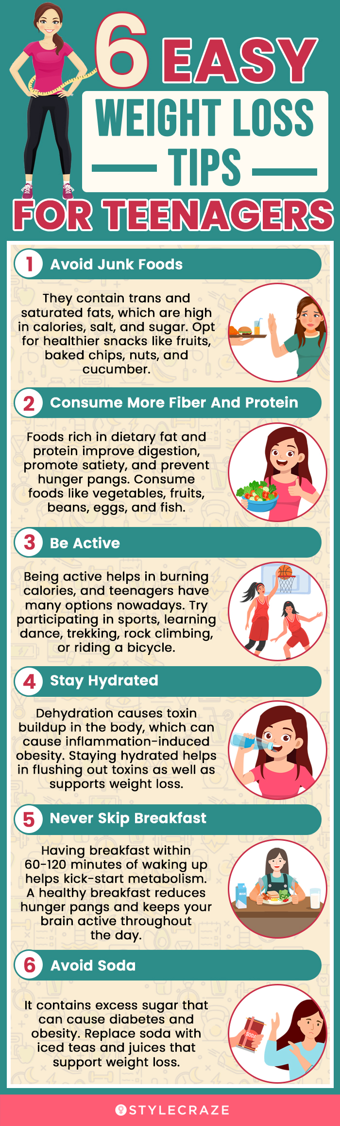 6 easy weight loss tips for teenagers (infographic)