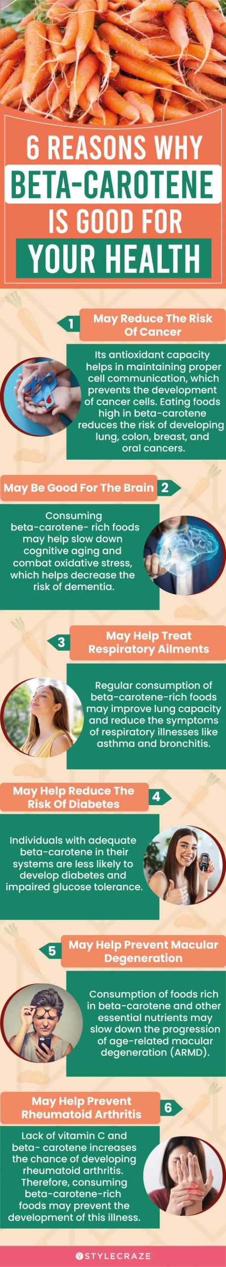 6 reasons why beta carotene is good for your health (infographic)