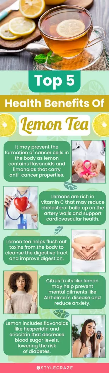top 5 health benefits of lemon tea (infographic)