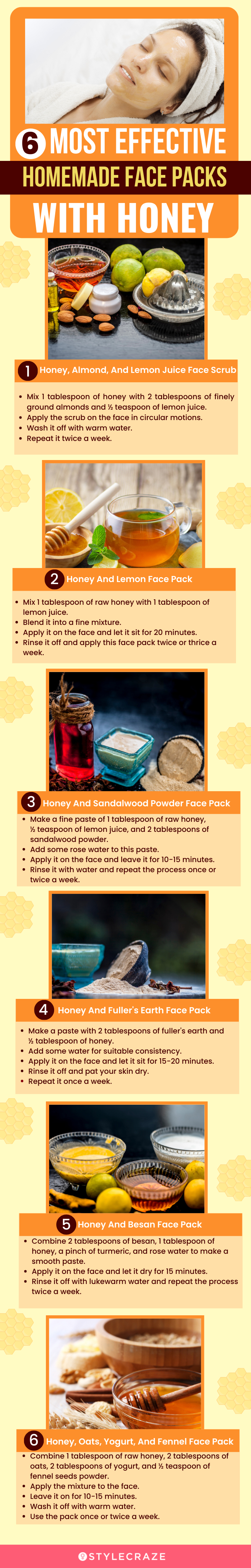6 most effective homemade face packs with honey (infographic)