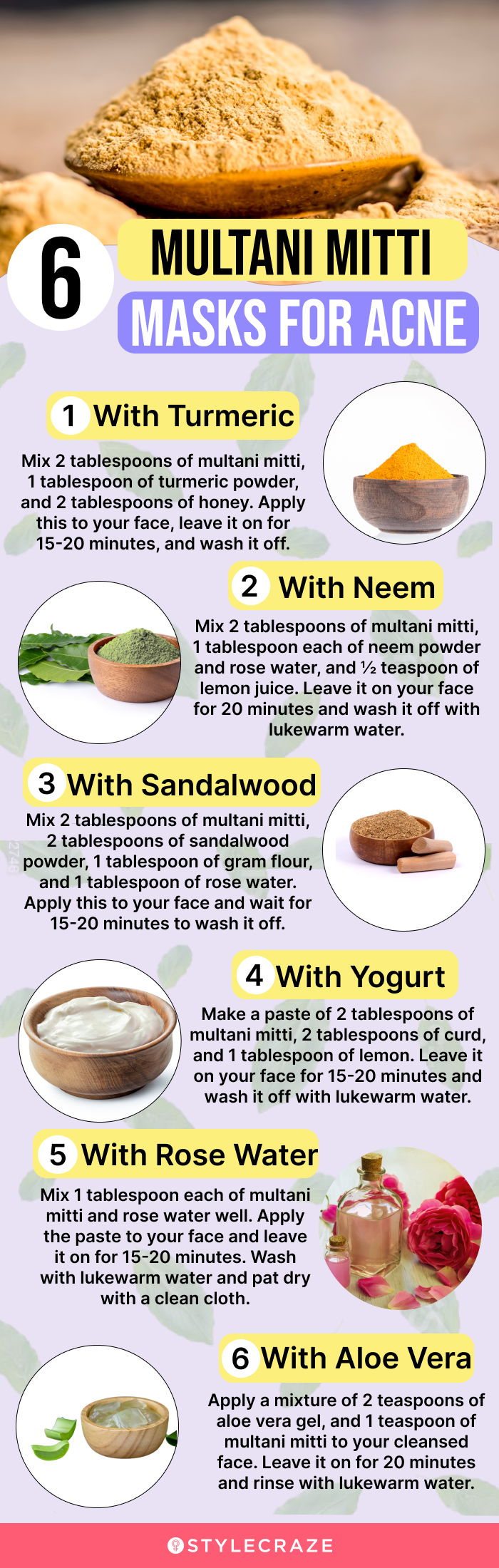 6 multani mitti masks for acne (infographic)