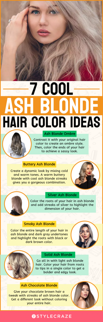 7 cool ash blonde hair color ideas (infographic)