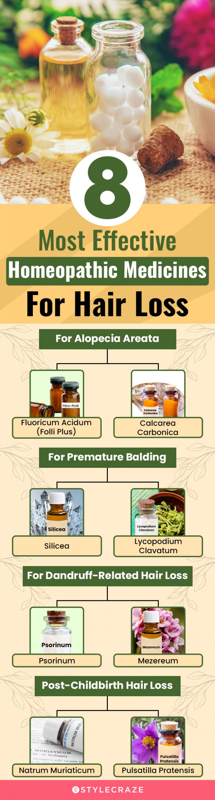 8 most effective homeopathic medicines for hair loss (infographic)