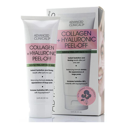 Advanced Clinicals Collagen + Hyaluronic Acid Peel-Off Face Mask