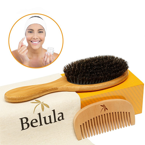 Belula Premium Boar Bristle Hair Brush