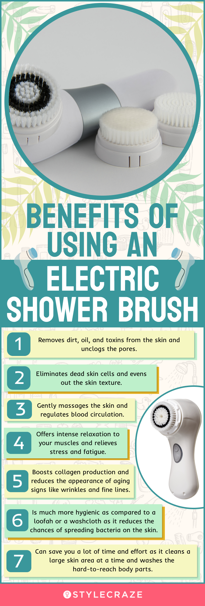 Benefits Of Using An Electric Shower Brush (infographic)