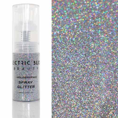 Electric Bliss Beauty Holographic Silver Glitter Spray