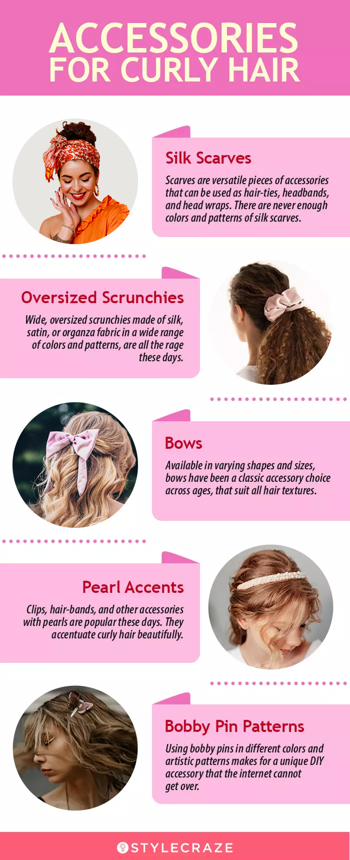 curly hair accessories (infographic)