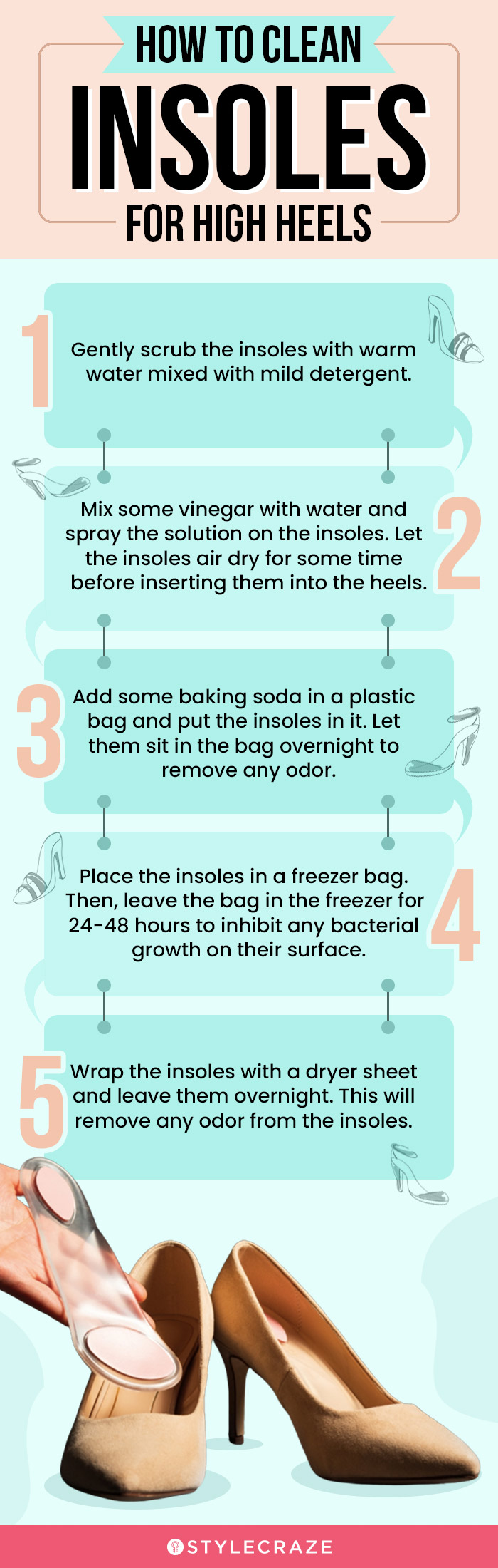 How To Clean Insoles For High Heels (infographic)