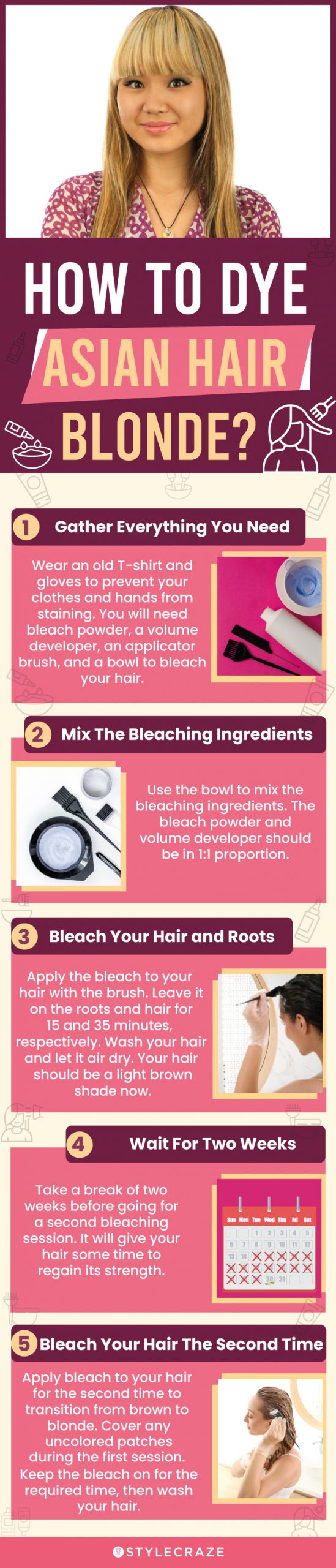 how to dye asian hair blonde (infographic)