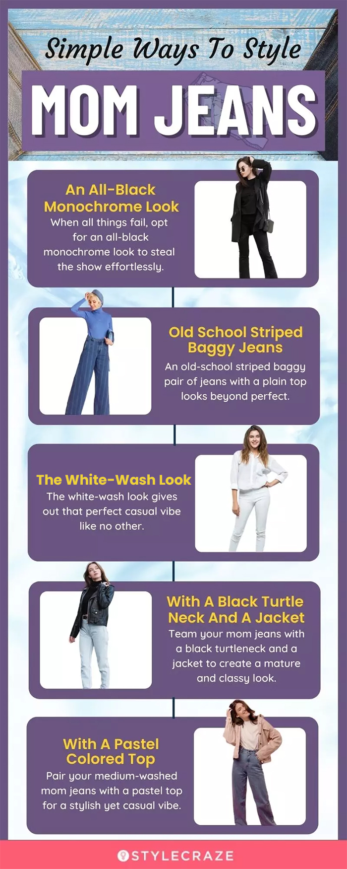 simple ways to style mom jeans (infographic)