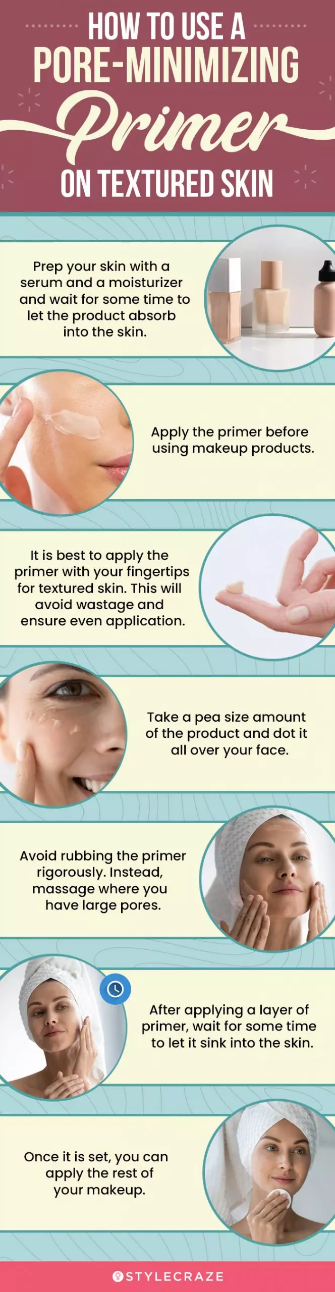 How To Use A Pore Minimizing Primer (infographic)
