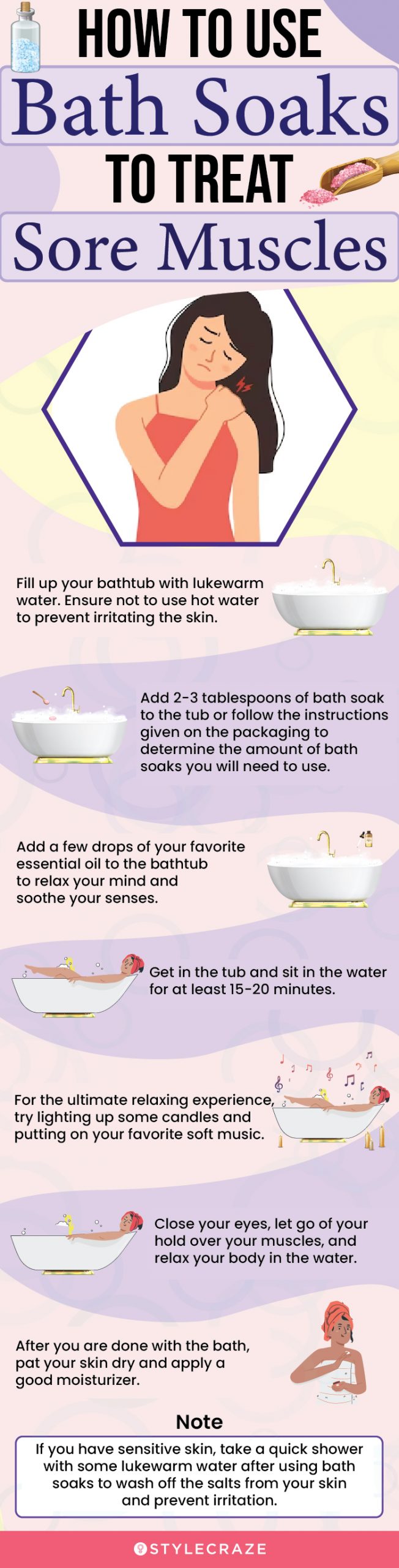 How To Use Bath Soaks To Treat Sore Muscles (infographic)