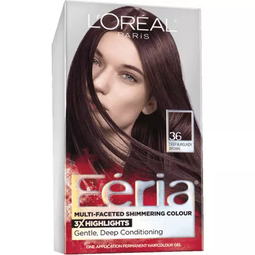 L'Oreal Paris Feria Multi-Faceted Shimmering Color- 36 Deep Burgundy Brown