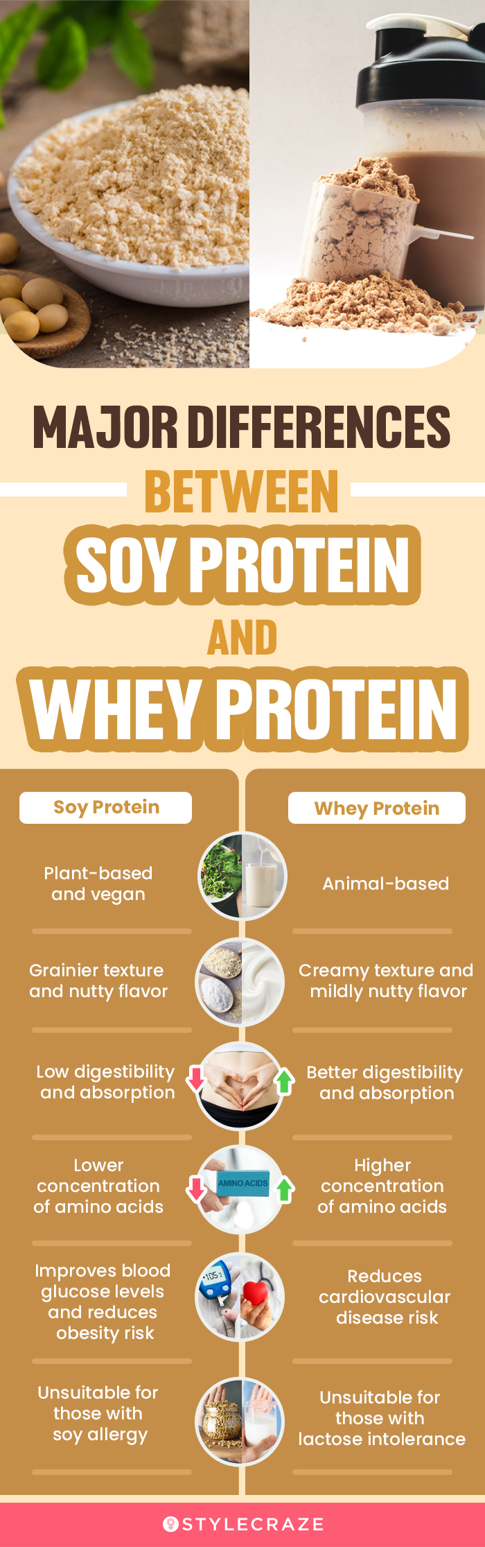 major differences between soy protein and whey protein (infographic)