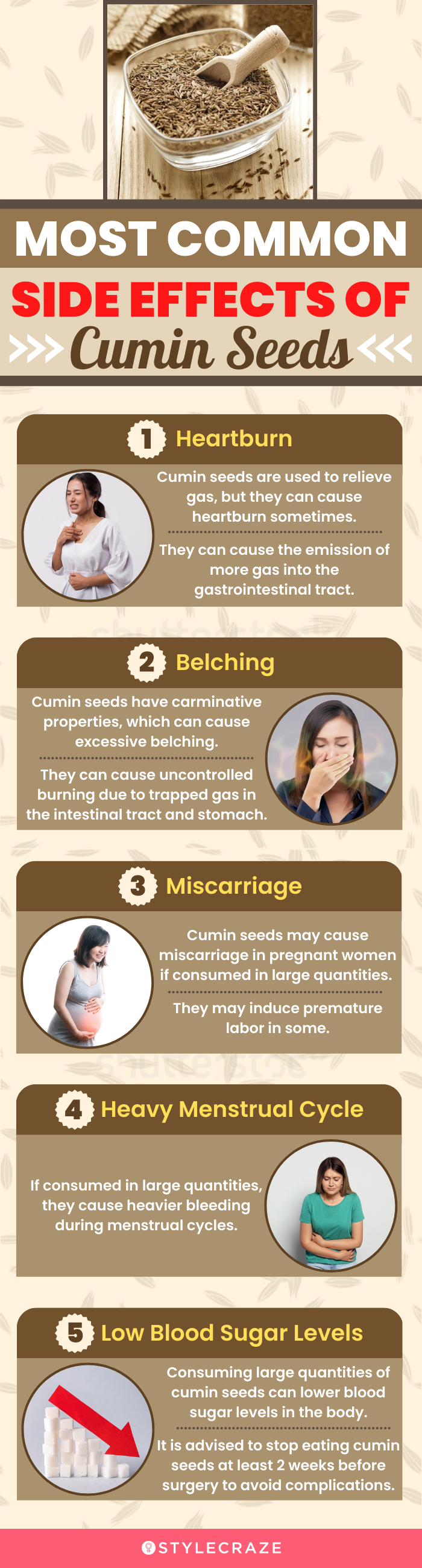 most common side effects of cumin seeds (infographic)